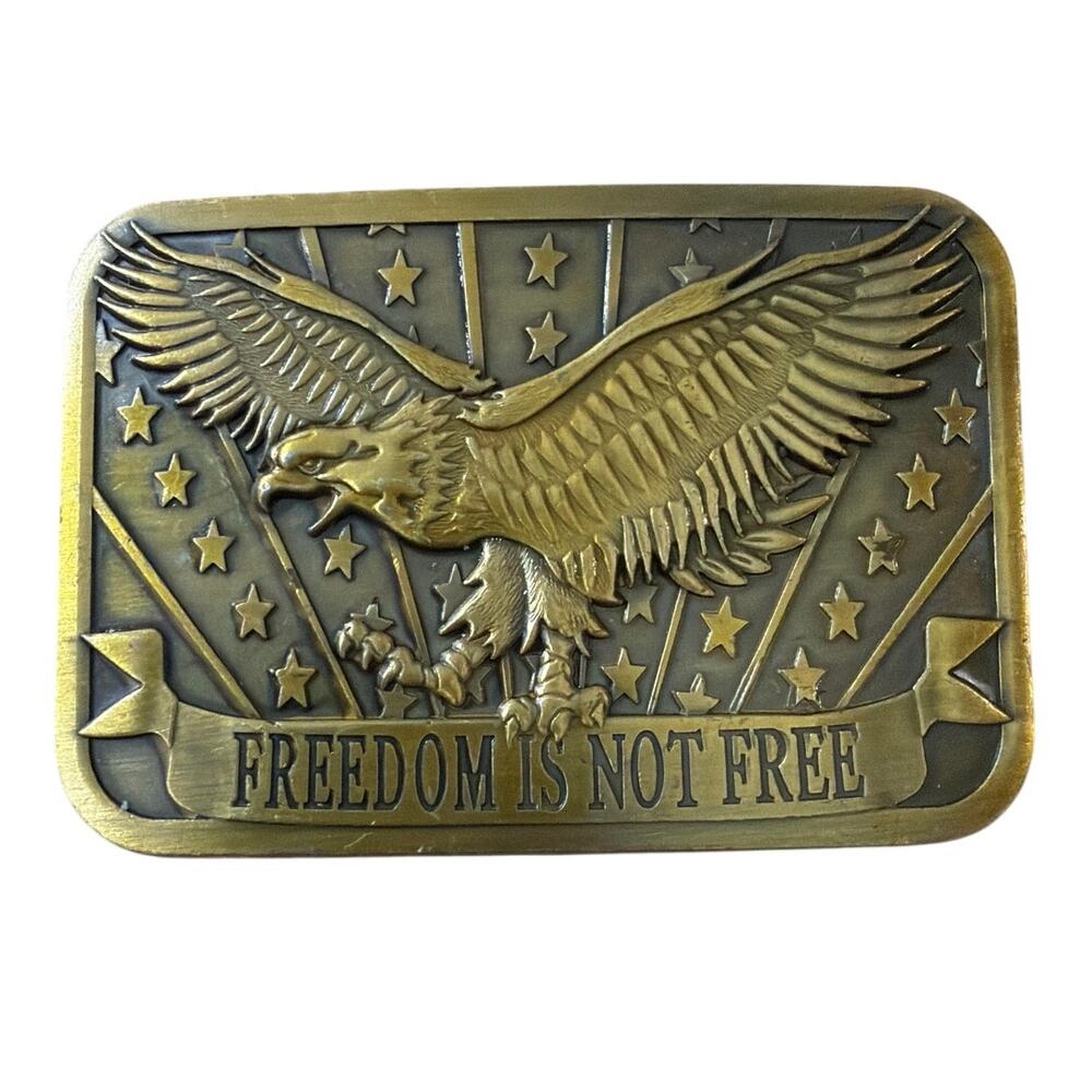 Freedom Is Not Free Belt Buckle Eagle Stars Stripes Patriot 2014 Sponsor America